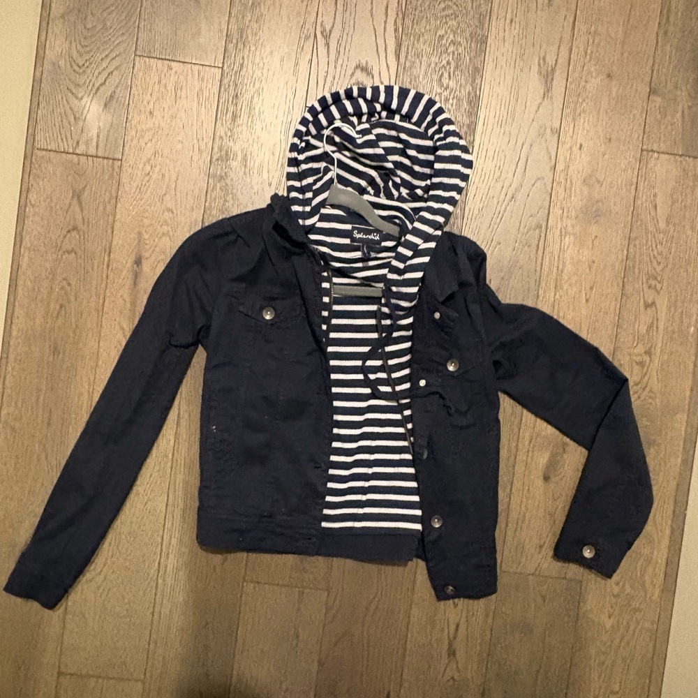 Splendid Navy and White Striped Jacket